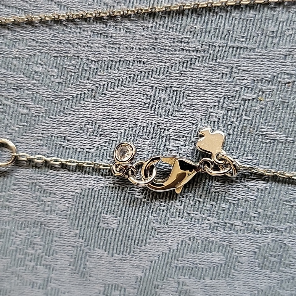 Silver KATE Spade Pendant Necklace With Glitter Center - Picture 4 of 5